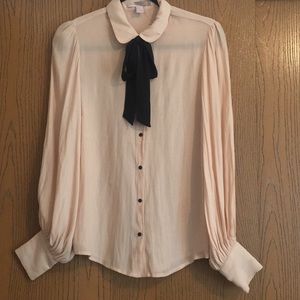 Forever 21 Sheer Cream Blouse